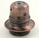 ES E27 Light Bulb Lamp holder 10mm, in Antique Copper, Unswitched (A42AC)